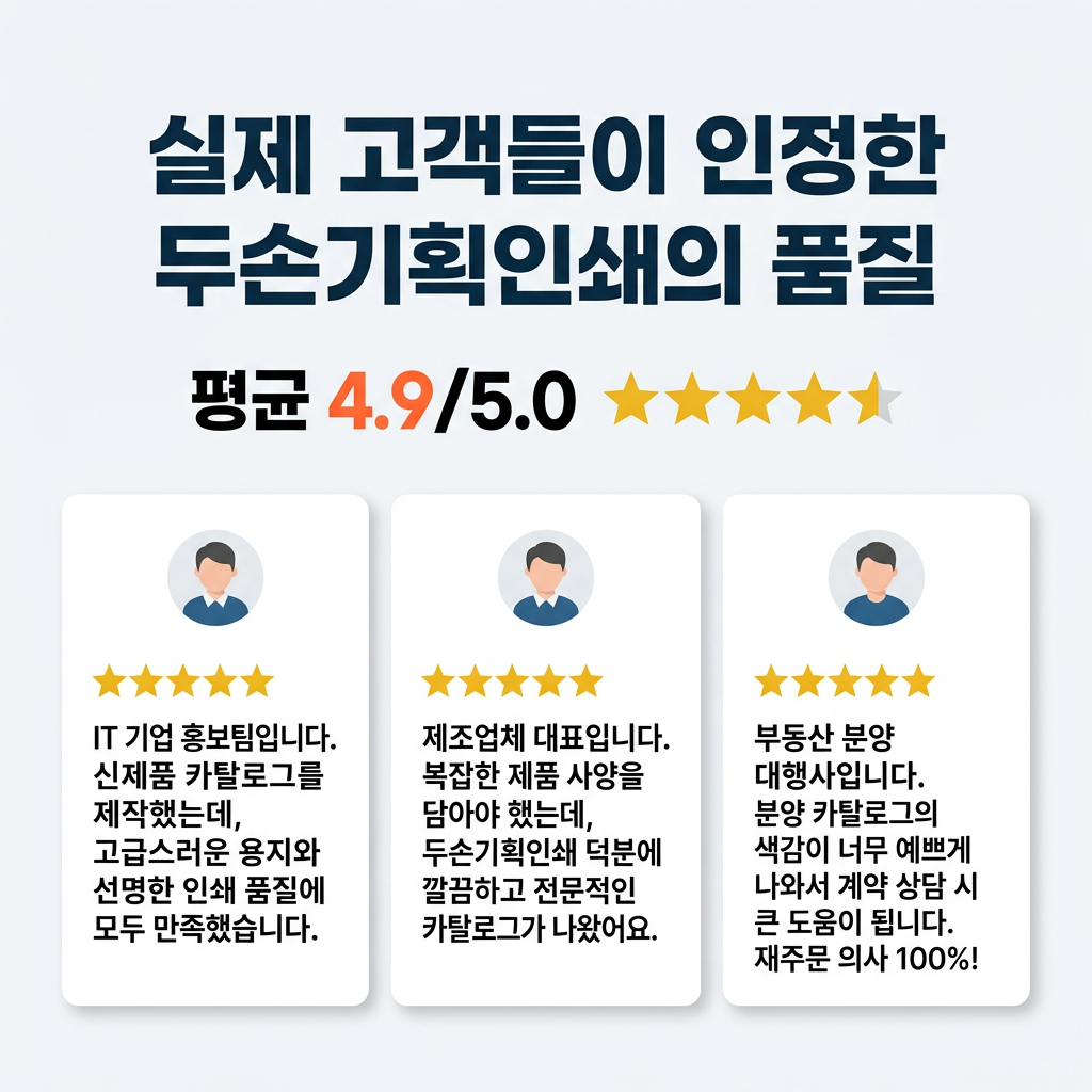 카다록 실제 고객들이 인정한  두손기획인쇄의 품질