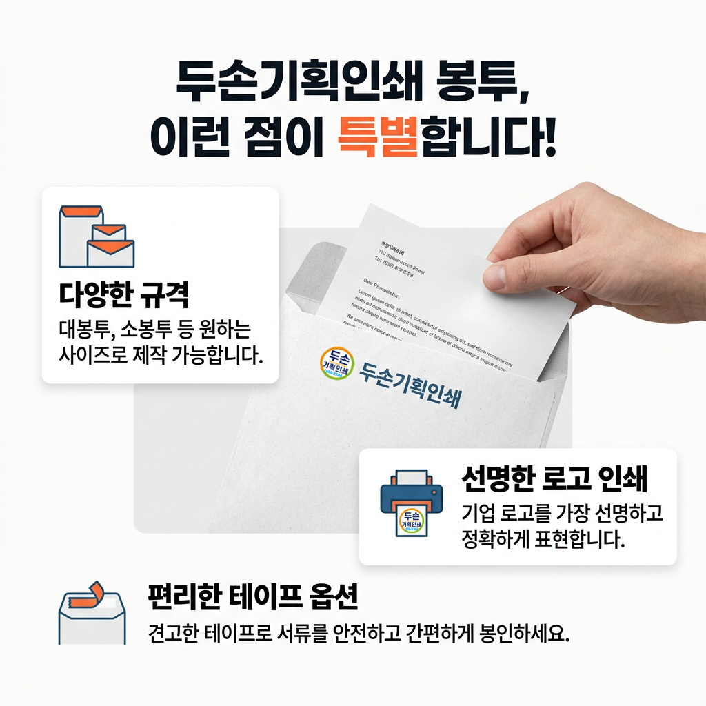 봉투 두손기획인쇄 봉투, 이런 점이 특별합니다!