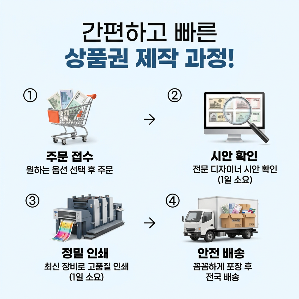 상품권 간편하고 빠른 상품권 제작 과정!