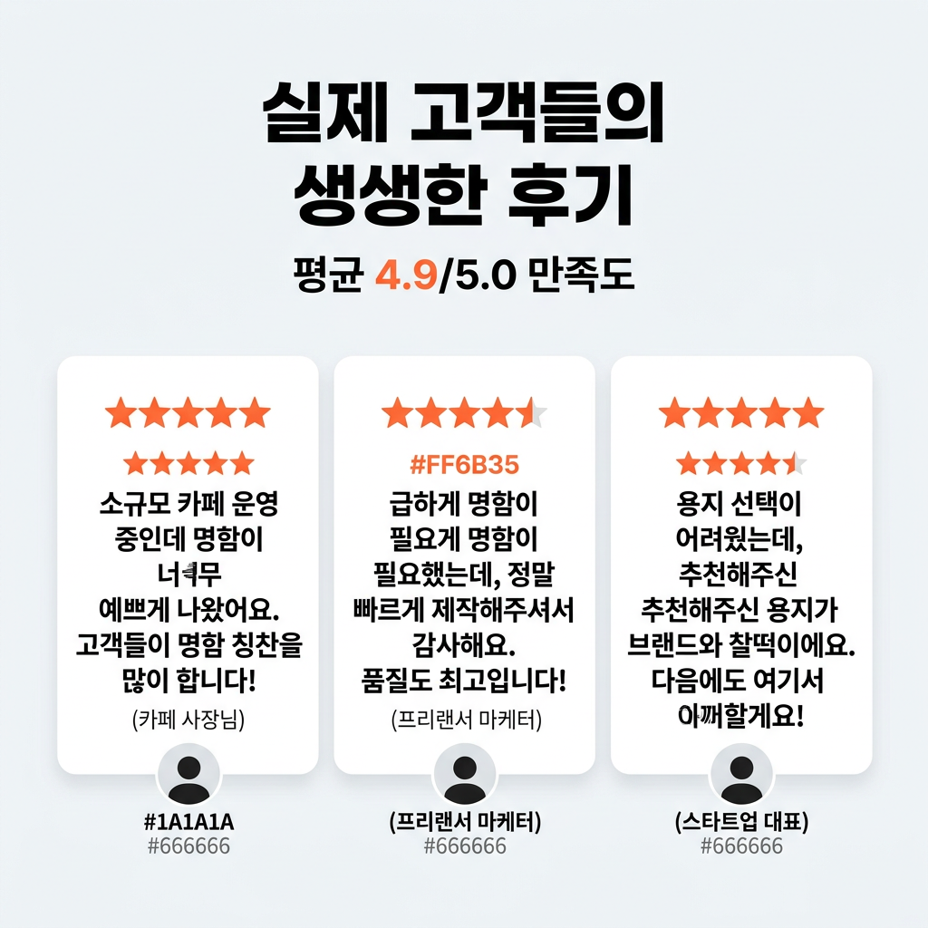 명함 실제 고객들의 생생한 후기