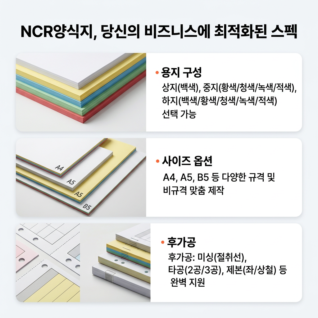 NCR양식지 NCR양식지, 당신의 비즈니스에 최적화된 스펙
