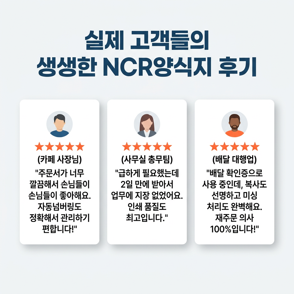 NCR양식지 실제 고객들의 생생한 NCR양식지 후기