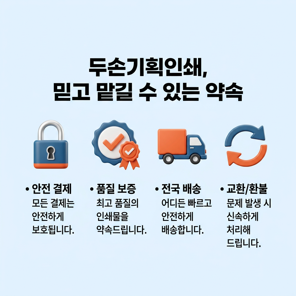 NCR양식지 두손기획인쇄, 믿고 맡길 수 있는 약속